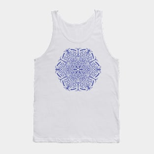 Blue Hand drawn Mandala Tank Top